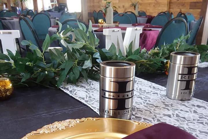 Place setting on head table