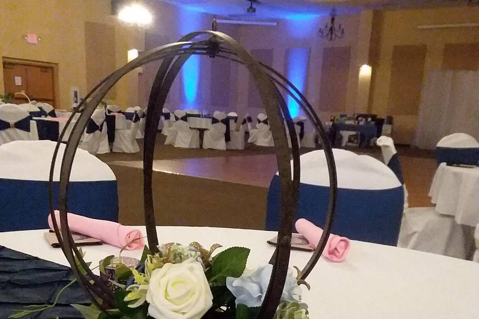 One of three centerpieces