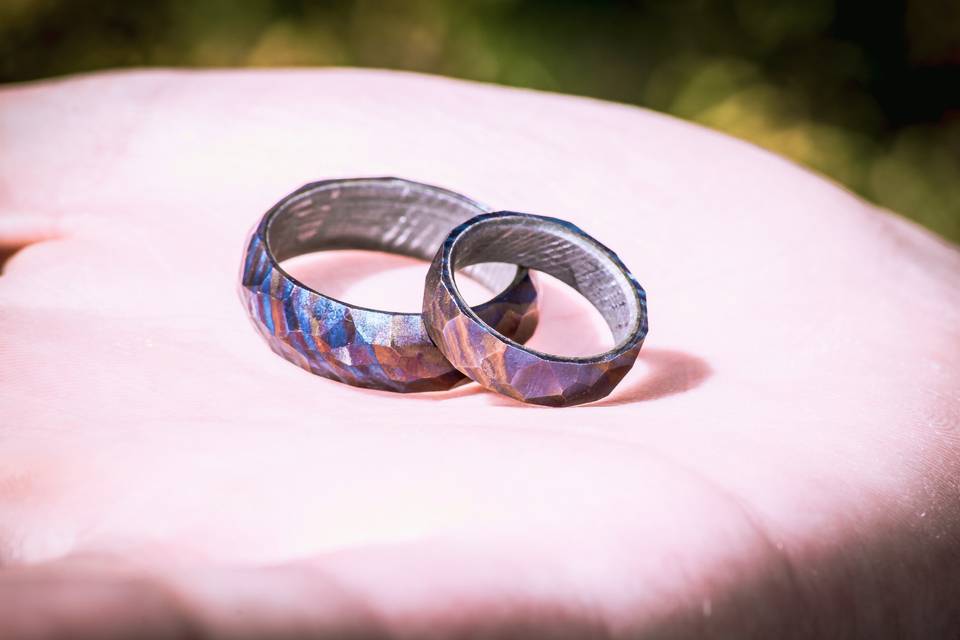 Timascus Damascus wedding band