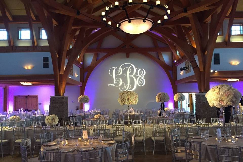 Uplights and custom monogram