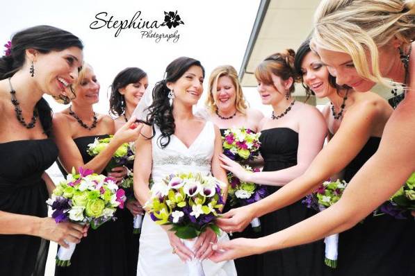 Bride with the bridesmaids