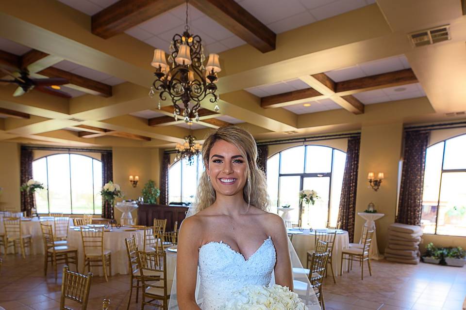 Gorgeous bride sunset