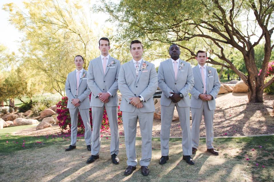 Groomsmen in grey