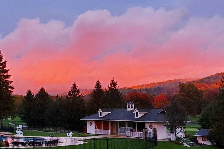 The venue at dusk