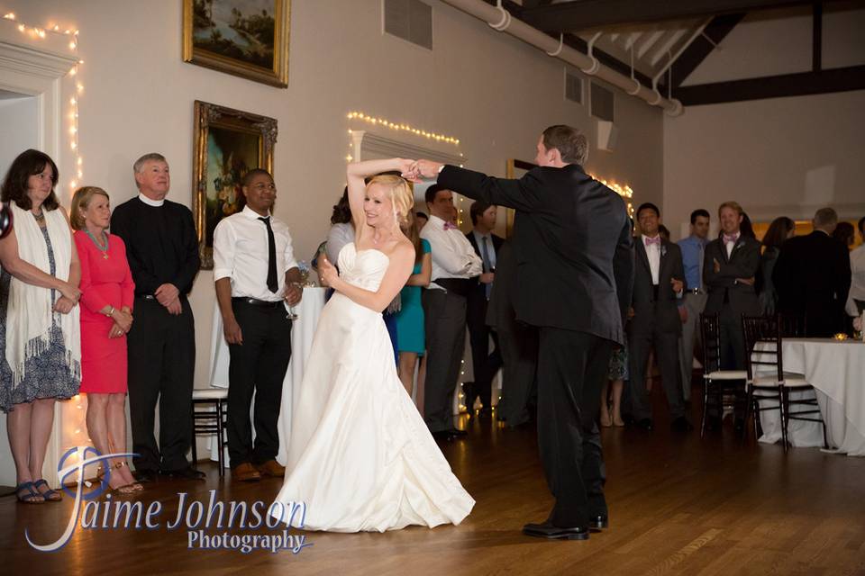 Couple's dance at reception.