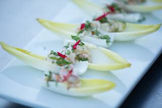 Endive with apple compote and goat cheese