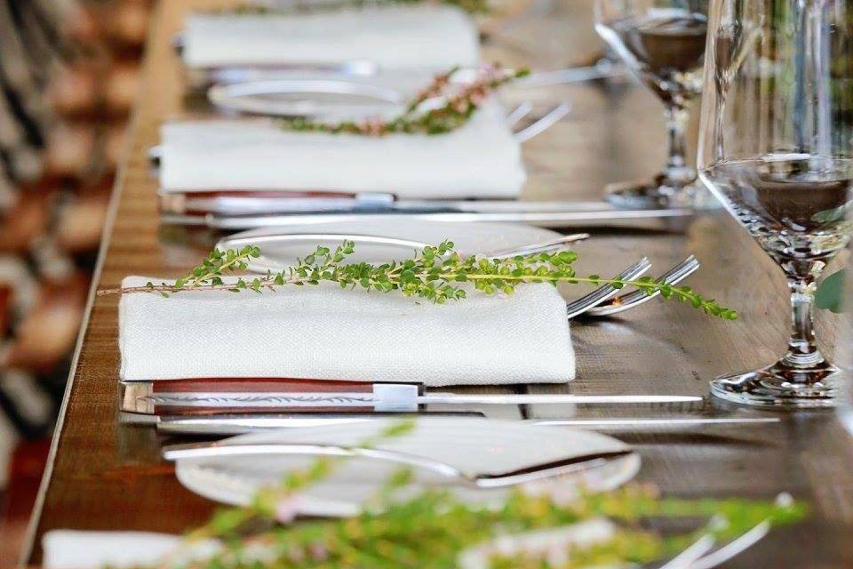 Table setup at Highland Estate