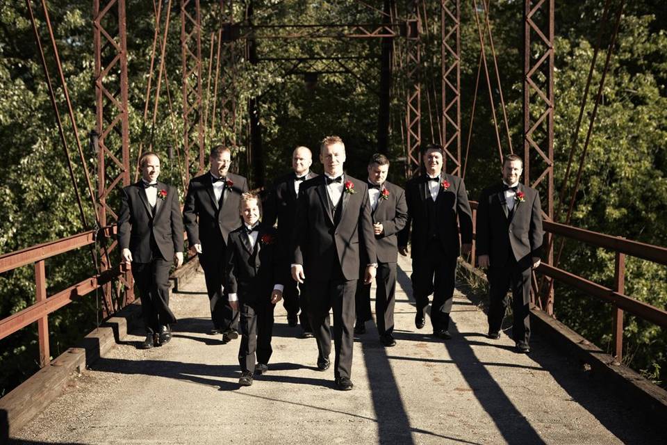 The groom with his groomsmen