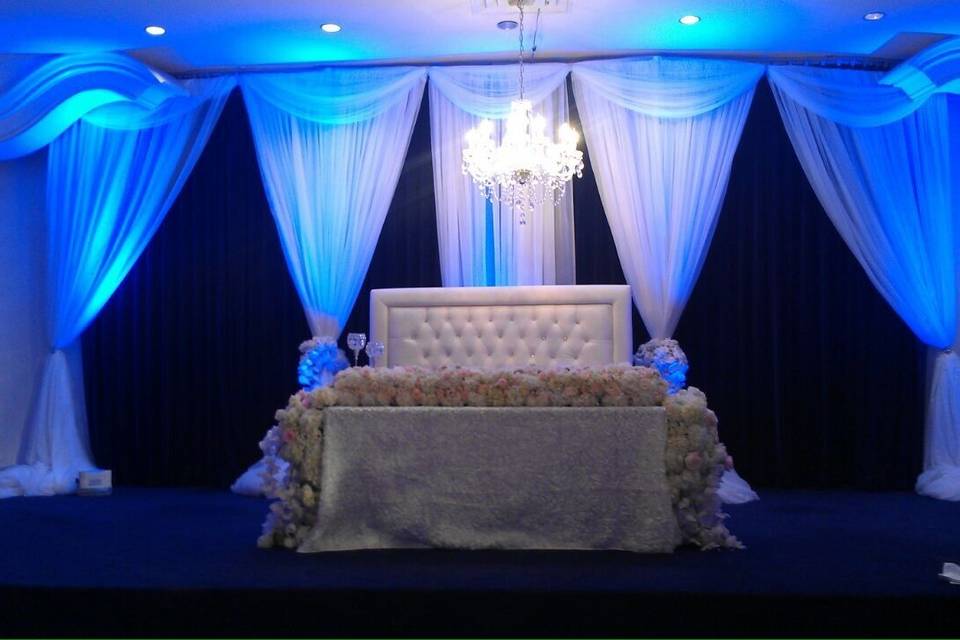 Stage Draping, White Lounge Furniture.