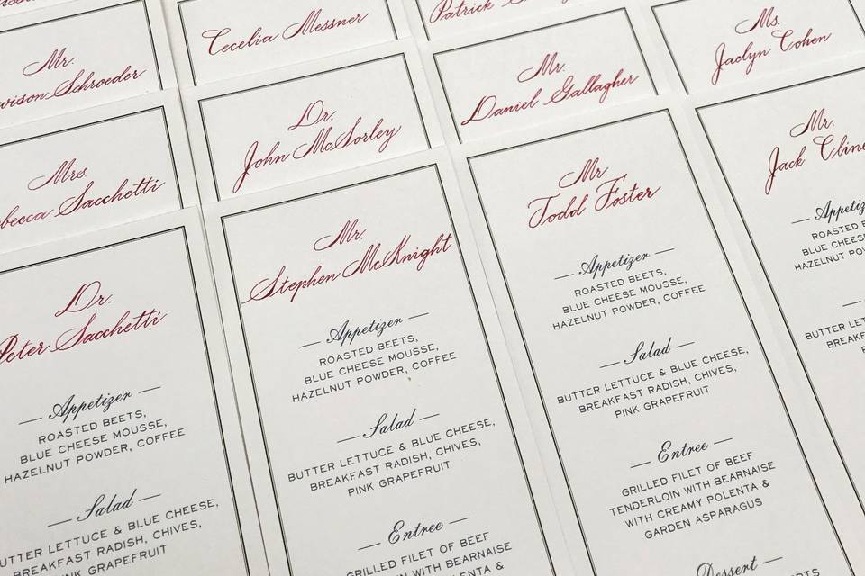 Place cards Calligraphy