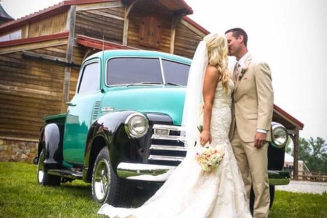 Newlyweds kiss