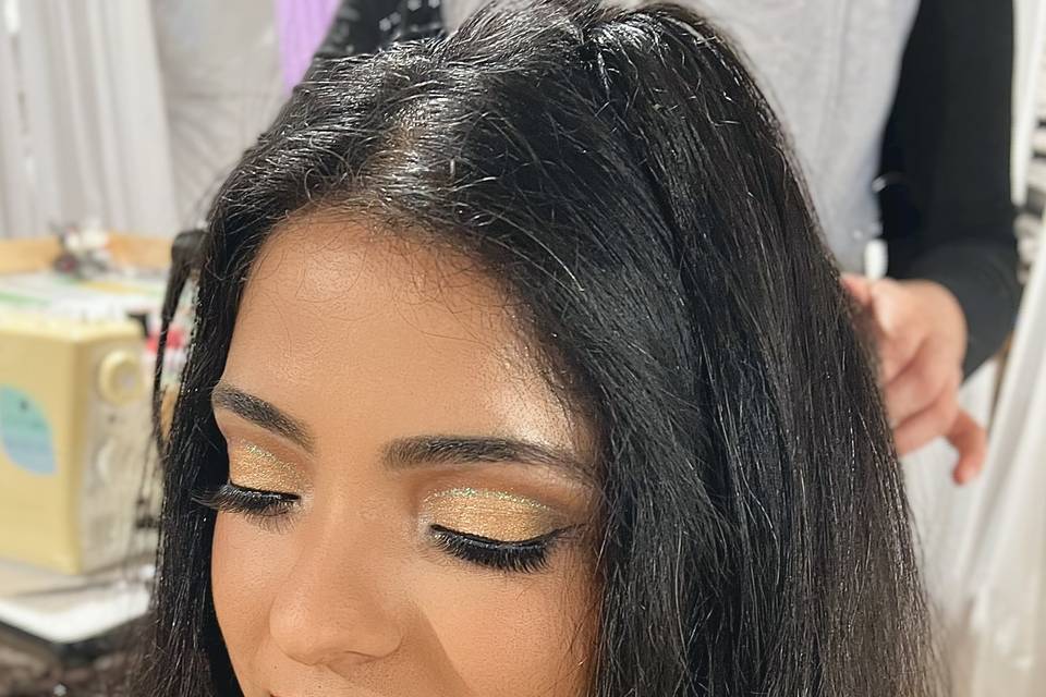 South Asian Glitter Cut Crease