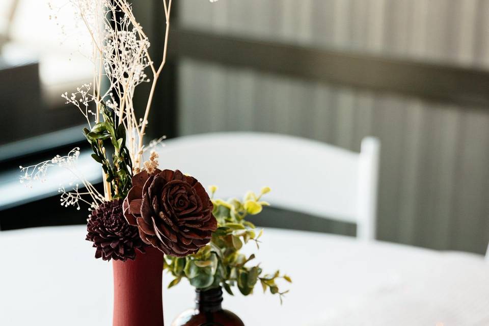 Industrial feel centerpieces