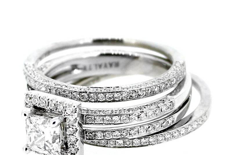 Princess cut diamond ring set