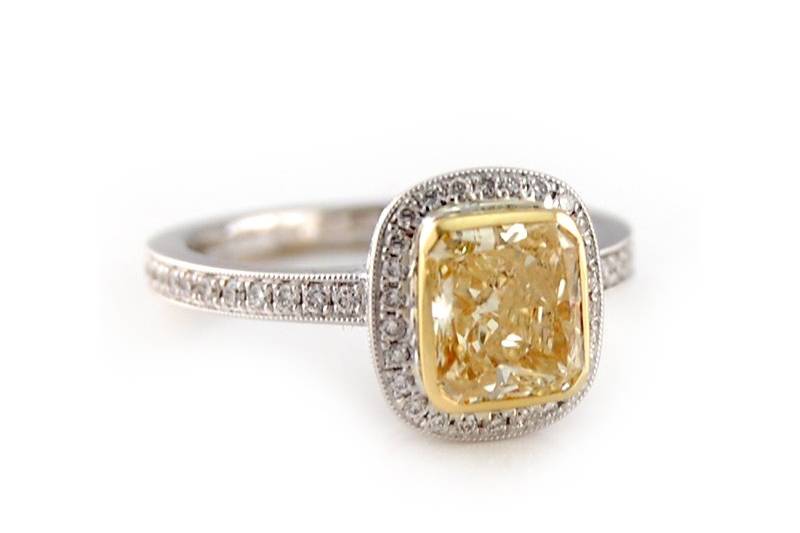 Fancy yellow cushion cut