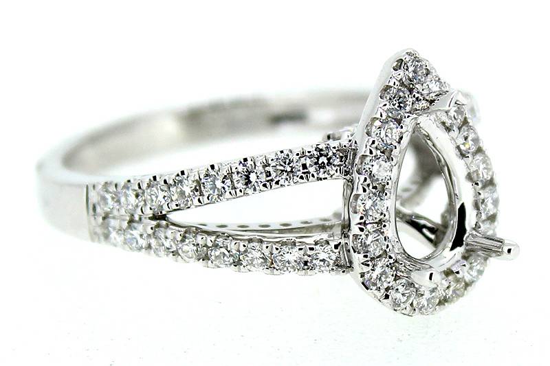 Pear halo ring mounting