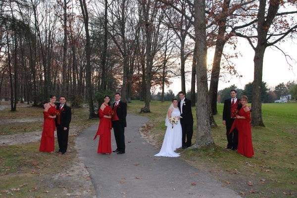 Bridal Party Photo on the Golf Course
