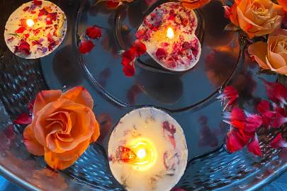 Our floating garden candles