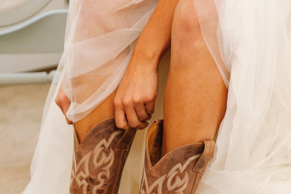 A pair of cowgirl boots