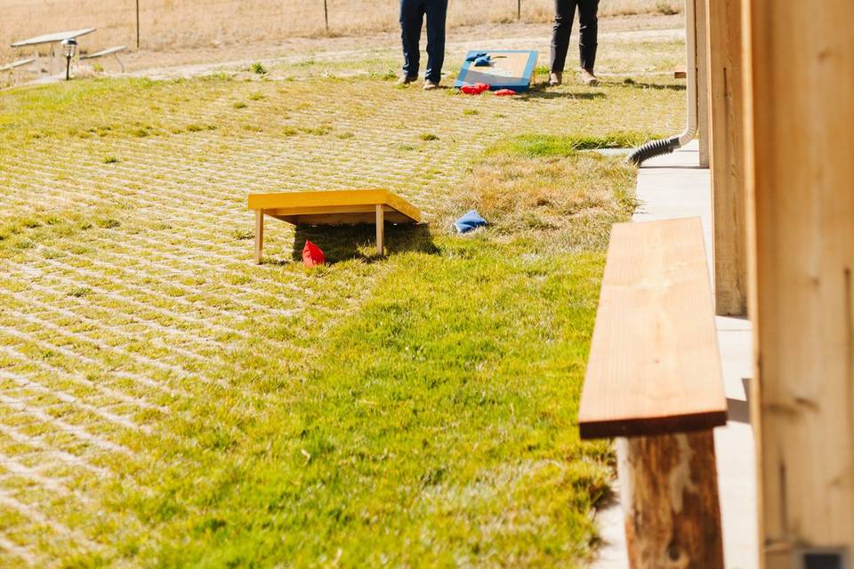 A game of corn hole