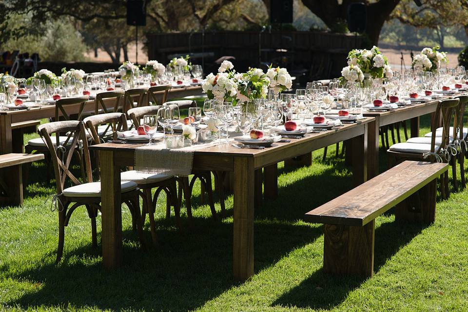 Outdoor wedding reception