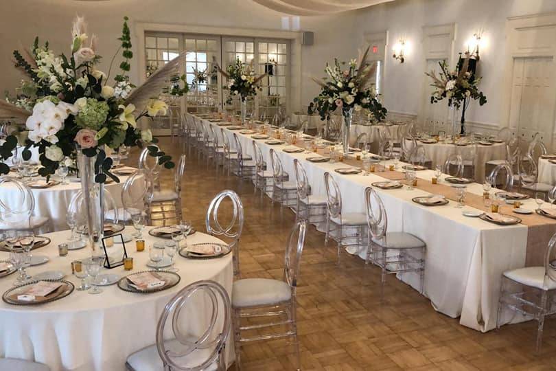 Infinity chairs in a reception layout