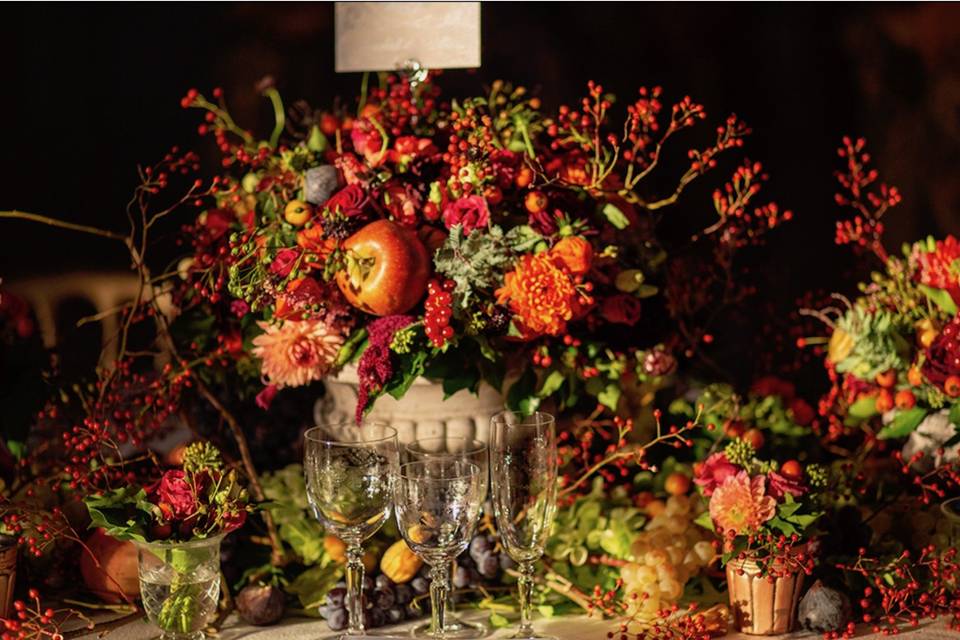 Fall birthday reception decor