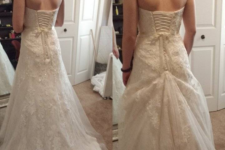Bridal gown bustle
