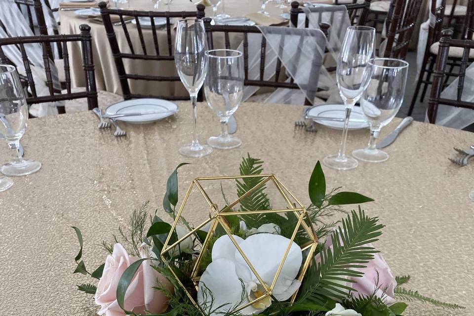 Orchids & Gold Centerpiece