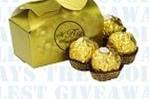 Ferrero Rocher Chocolates in a Gold Box with your design imprinted on it.