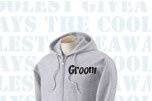 9 ounce Fleece zip hooded sweatshirts with muff pockets and zipper. Fabric contains 80% cotton and 20% polyester with fleece lining. Perfect for the Groom-to-be.