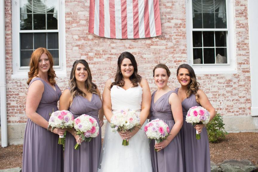 Ladies with wedding bouquets