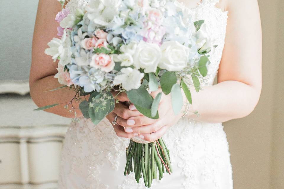 Bride with bouquet