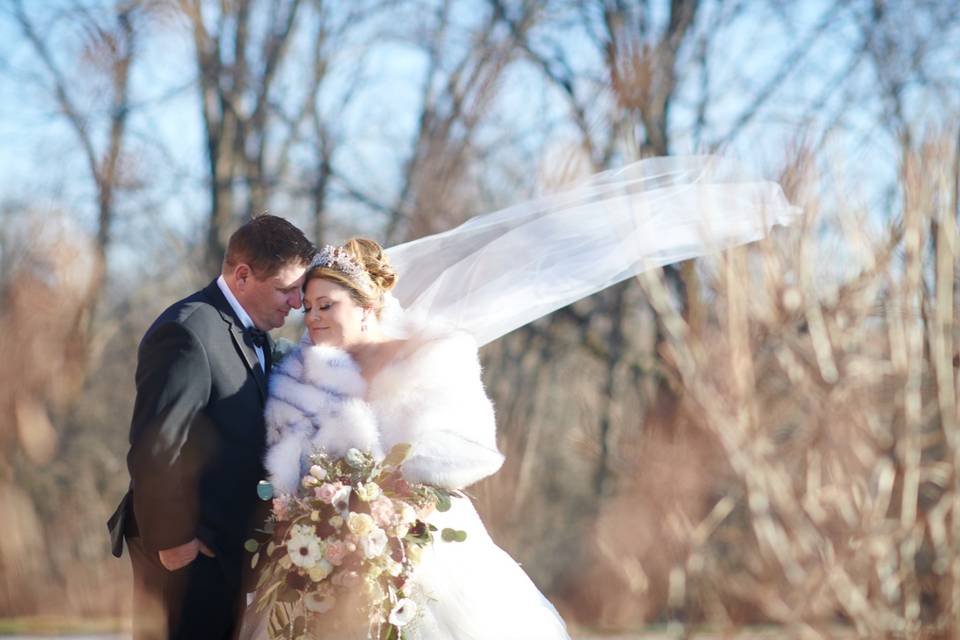 Vivid wedding portrait