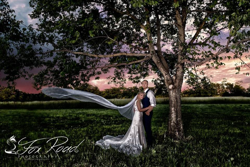 Vivid wedding portrait