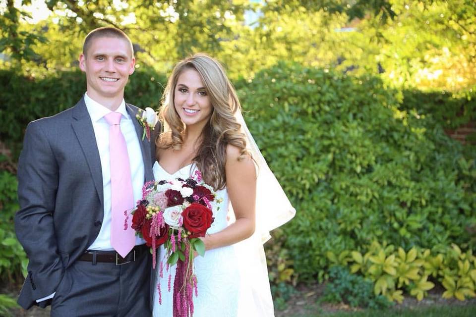 Newlyweds in the garden