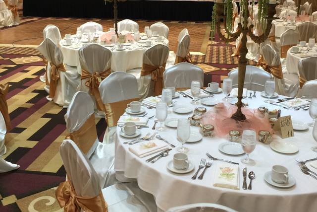 Table setup with centerpiece