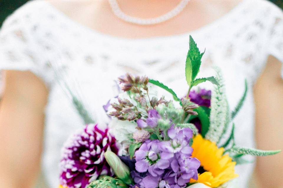 Bride holding her bouquet