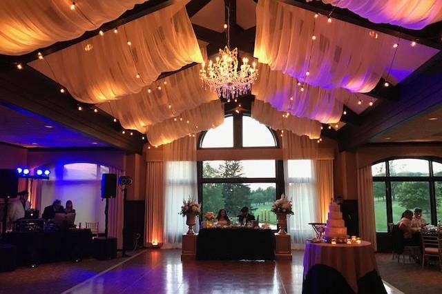 Enhanced Draping with Chandelier Decor