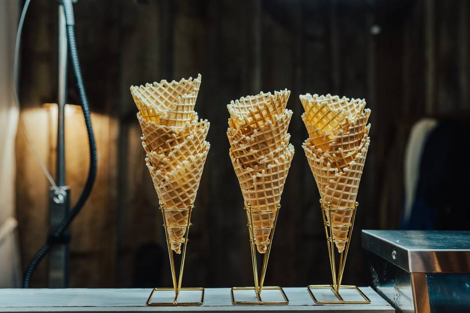 Homemade waffle cones
