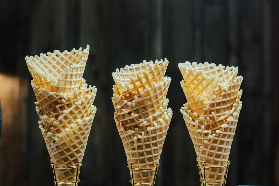 Homemade waffle cones