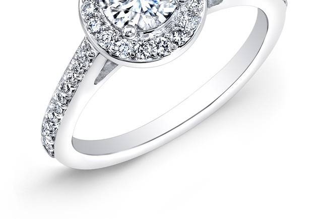 BRD-2010A
This 14KT white gold engagement ring features a halo design with 0.50PTS of 66 round diamonds. It may also feature the center stone of your choice!
Call 213.626.6012 or chat with us at www.goldempirejewelry.com to get the best deal for this beautiful piece!