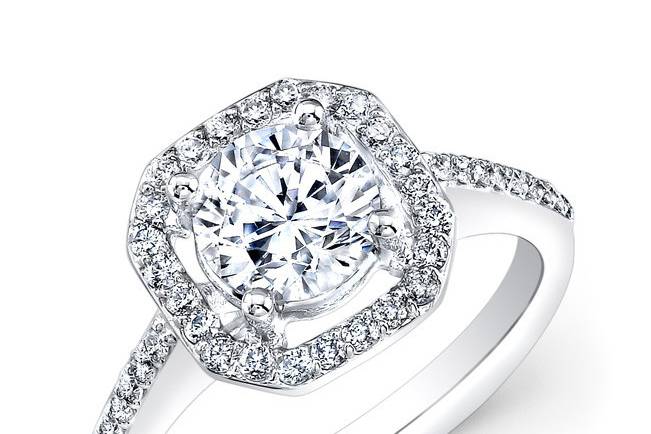 BRD-2013A
This 14KT white gold engagement ring features a halo design with 0.51PTS of 65 round diamonds. It may also feature the center stone of your choice!
Call 213.626.6012 or chat with us at www.goldempirejewelry.com to get the best deal for this beautiful piece!