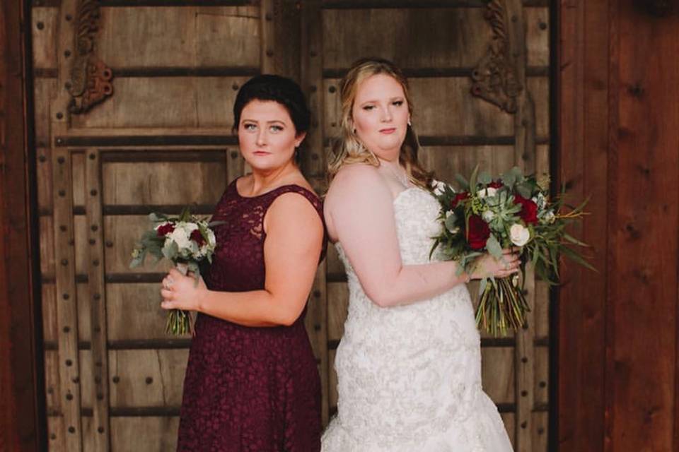 Bride with maid of honor