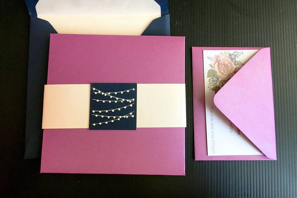 Fuchsia invitation suite