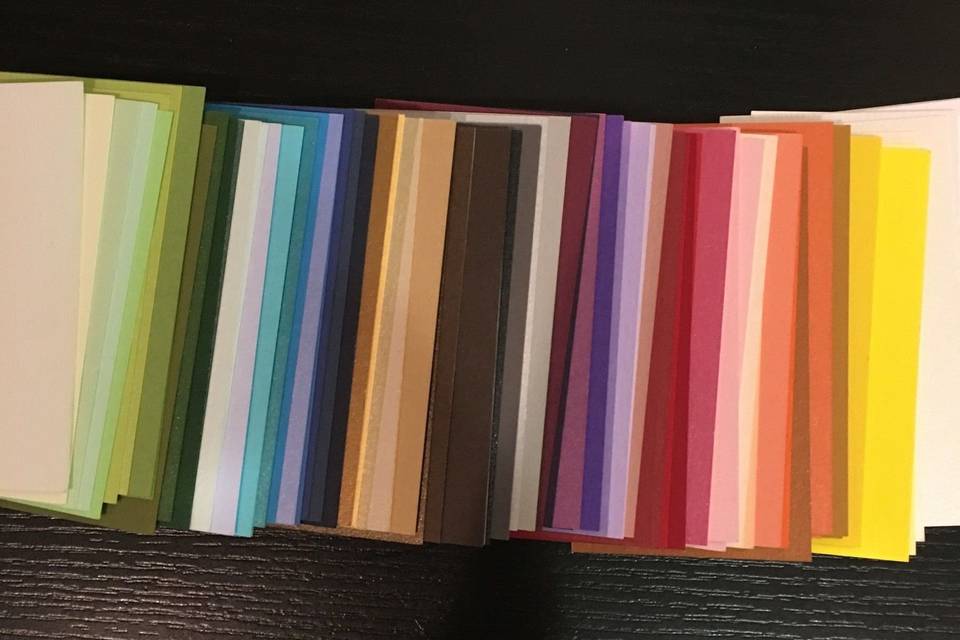 Envelopes and cards available in 98 colors