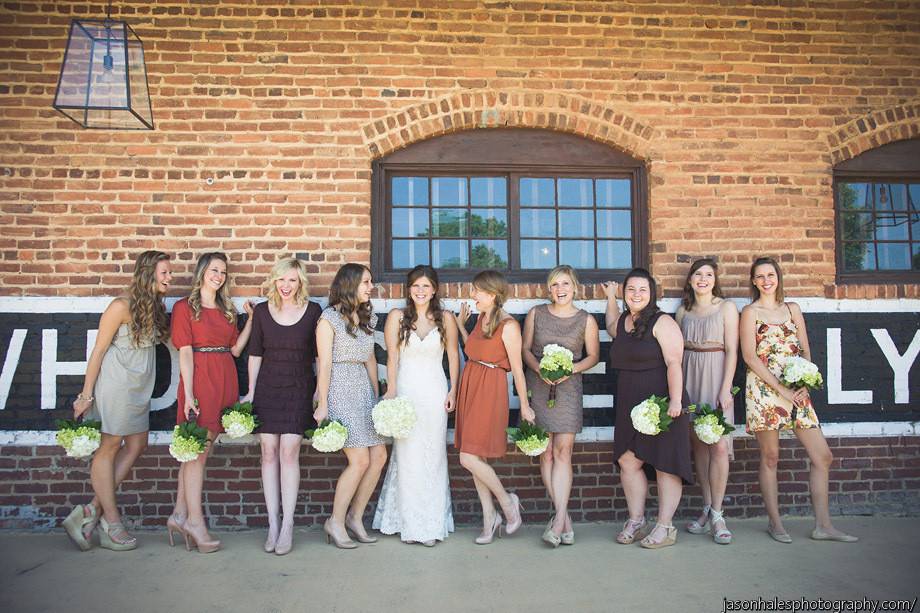 Bride and her bridesmaids