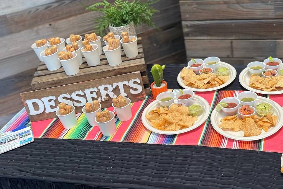 Churros and ceviche bar