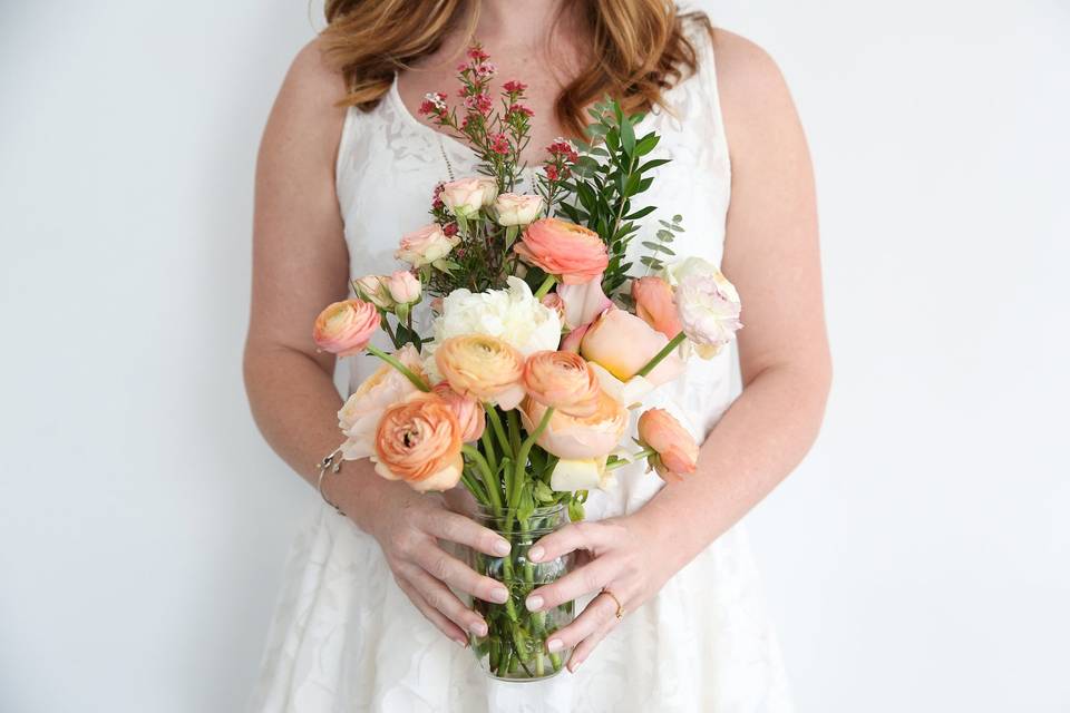 Bride holding her bouquet