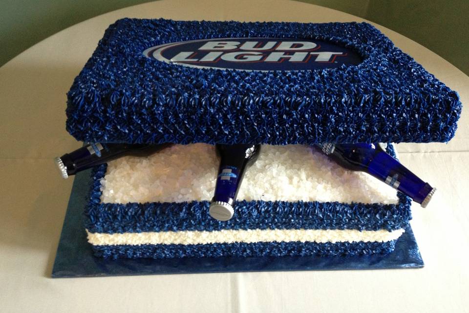 Cooler of Bud on ice